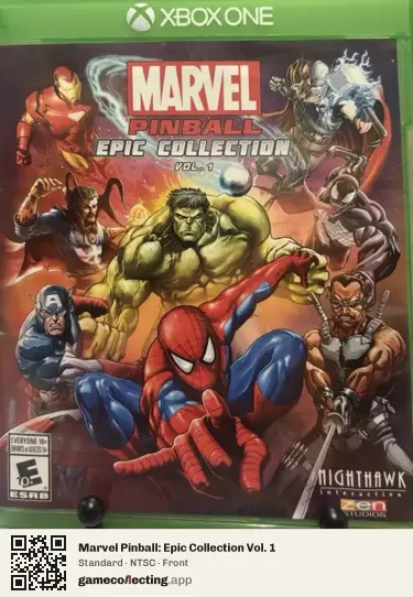 Marvel Pinball: Epic Collection Vol. 1 Xbox One, NTSC box front