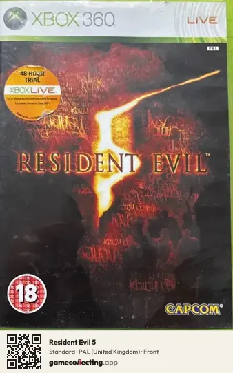 Resident Evil 5 Xbox 360, United Kingdom box front