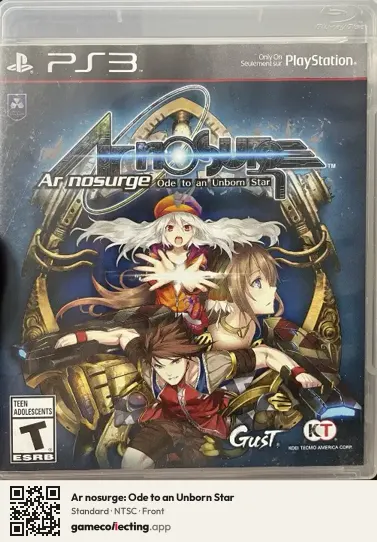 Ar nosurge: Ode to an Unborn Star PlayStation 3, NTSC box front