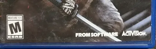 Sekiro: Shadows Die Twice, the ESRB box on its front