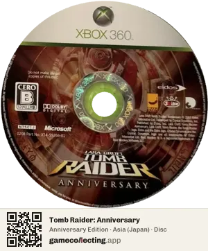 Tomb Raider: Anniversary Xbox 360, Asia disc