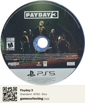 Payday 3 PlayStation 5, NTSC disc