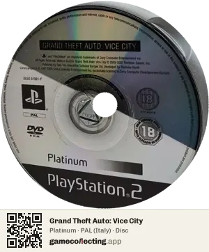 Grand Theft Auto: Vice City PlayStation 2, PAL disc