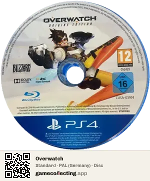 Overwatch PlayStation 4, PAL disc