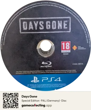 Days Gone PlayStation 4, PAL disc