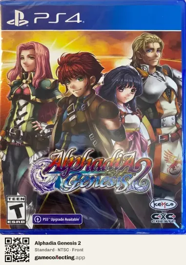 Alphadia Genesis 2 PlayStation 4, NTSC box front