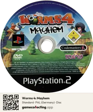 Worms 4: Mayhem PlayStation 2, PAL disc