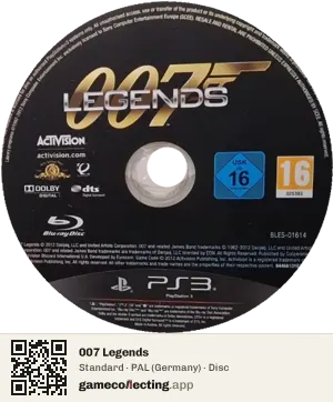 007 Legends PlayStation 3, PAL disc