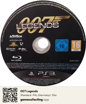 007 Legends PlayStation 3, PAL disc