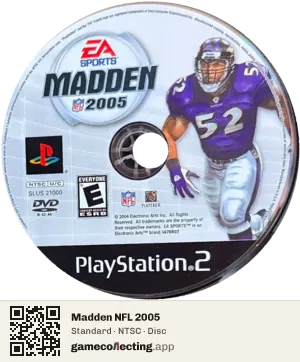Madden NFL 2005 PlayStation 2, NTSC disc
