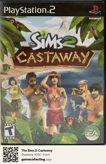 The Sims 2: Castaway PlayStation 2, NTSC box front