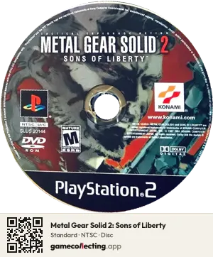 Metal Gear Solid 2: Sons of Liberty PlayStation 2, NTSC disc