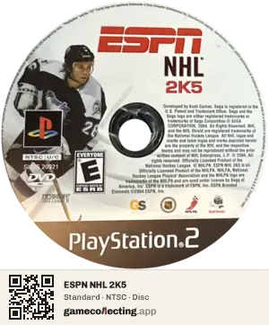 ESPN NHL 2K5 PlayStation 2, NTSC disc