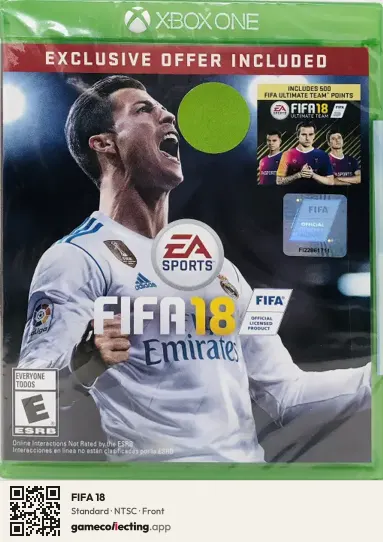 FIFA 18 Xbox One, NTSC box front
