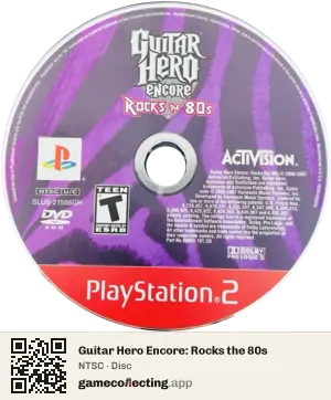 Guitar Hero Encore: Rocks the 80s PlayStation 2, NTSC disc