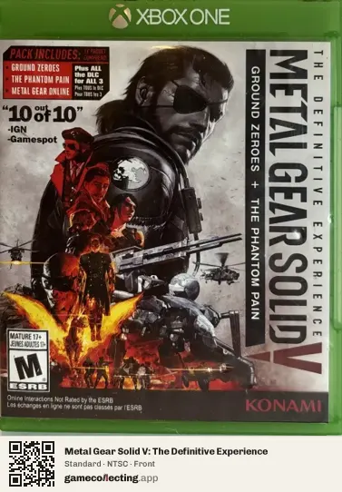 Metal Gear Solid V: The Definitive Experience Xbox One, NTSC box front