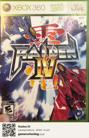 Raiden IV Xbox 360, NTSC box front
