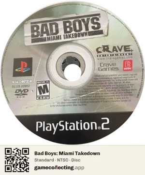Bad Boys: Miami Takedown PlayStation 2, NTSC disc