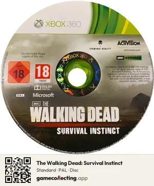 The Walking Dead: Survival Instinct Xbox 360, PAL disc