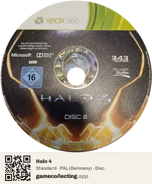 Halo 4 Xbox 360, PAL disc