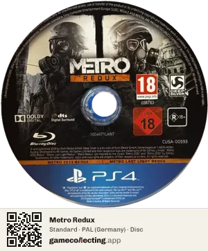 Metro Redux PlayStation 4, PAL disc
