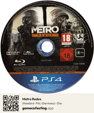 Metro Redux PlayStation 4, PAL disc
