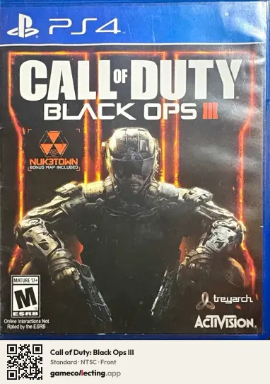 Call of Duty: Black Ops III PlayStation 4, NTSC box front