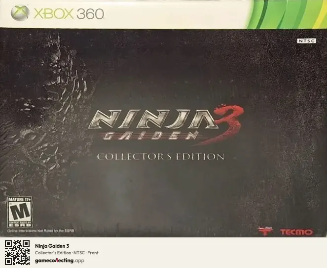 Ninja Gaiden 3 Xbox 360, NTSC box front