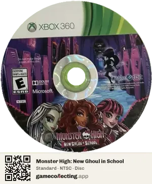Monster High: New Ghoul in School Xbox 360, NTSC disc