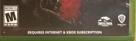 Back 4 Blood, the ESRB box on its front