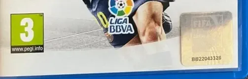 FIFA 14, the PEGI square on its front