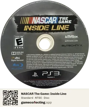 NASCAR The Game: Inside Line PlayStation 3, NTSC disc