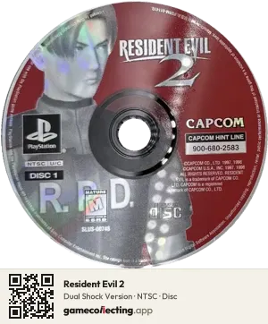 Resident Evil 2 PlayStation, NTSC disc