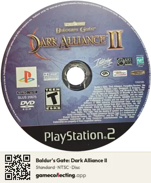 Baldur's Gate: Dark Alliance II PlayStation 2, NTSC disc