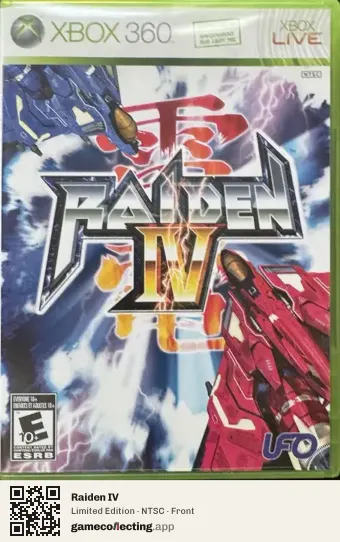 Raiden IV Xbox 360, NTSC box front
