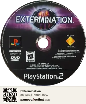 Extermination PlayStation 2, NTSC disc
