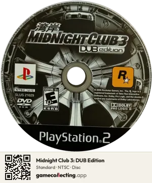 Midnight Club 3: DUB Edition PlayStation 2, NTSC disc
