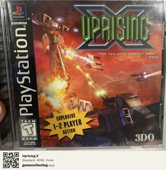 Uprising X PlayStation, NTSC box front