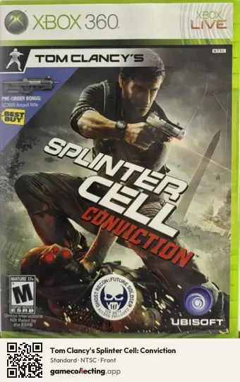 Tom Clancy's Splinter Cell: Conviction Xbox 360, NTSC box front