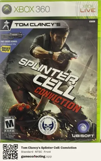 Tom Clancy's Splinter Cell: Conviction Xbox 360, NTSC box front