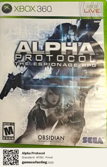 Alpha Protocol Xbox 360, NTSC box front