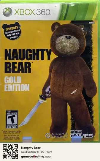 Naughty Bear Xbox 360, NTSC box front