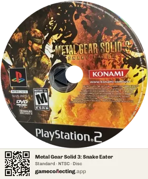 Metal Gear Solid 3: Snake Eater PlayStation 2, NTSC disc