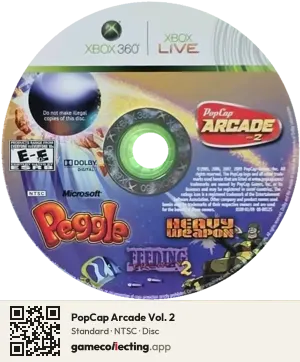 PopCap Arcade Vol. 2 Xbox 360, NTSC disc