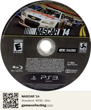 NASCAR '14 PlayStation 3, NTSC disc