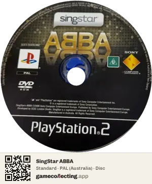 SingStar ABBA PlayStation 2, PAL disc