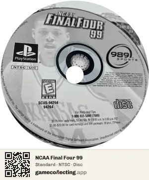 NCAA Final Four 99 PlayStation, NTSC disc