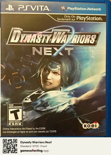 Dynasty Warriors Next PlayStation Vita, NTSC box front