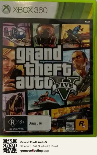 Grand Theft Auto V Xbox 360, Australia box front
