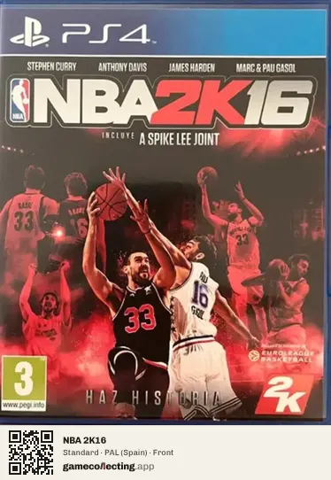 NBA 2K16 PlayStation 4, Spain box front